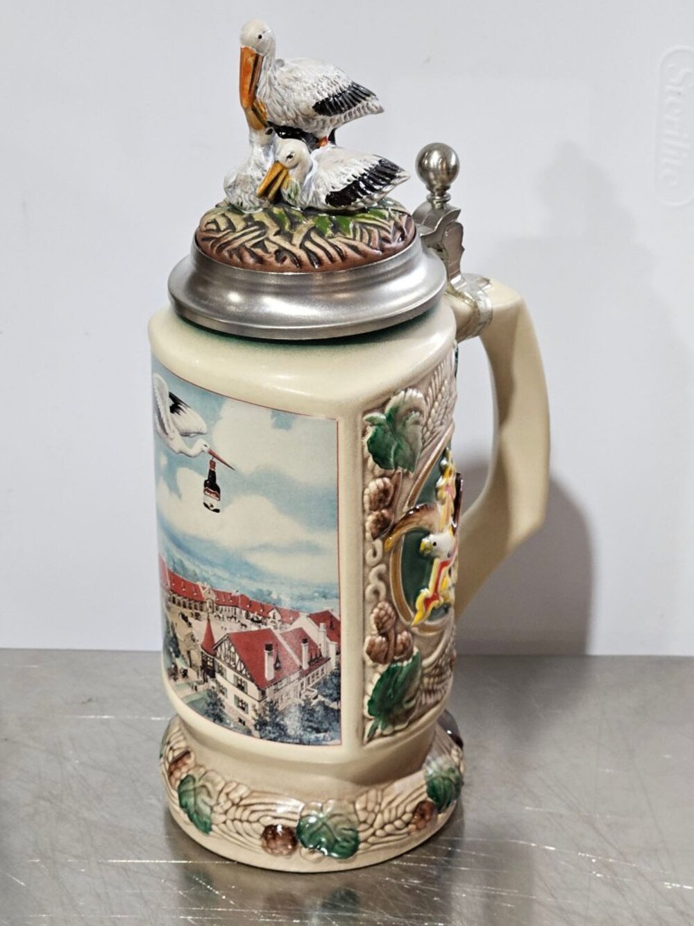 Anheuser-Busch Bauernhof Stein CB12 Heritage Series 1998 #2237 Gerz Pewter Lid